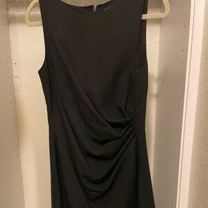 Theory Black Draped Midi Dress